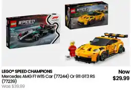 Myer Lego speed champions Mercedes AMG FI W15 Car Or 911 GT3 RS offer