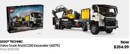 Myer Lego technic Volvo Truck And EC230 Excavator offer