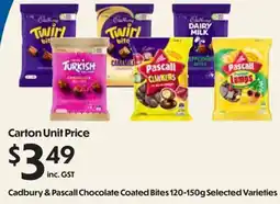 Campbells Wholesale Cadbury & Pascall Chocolate Coated Bites Selected Varieties offer
