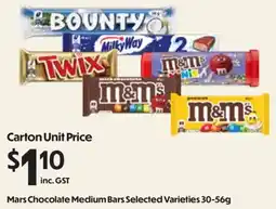 Campbells Wholesale Mars Chocolate Medium Bars Selected Varieties offer