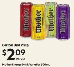 Campbells Wholesale Mother Energy Drink Varieties offer