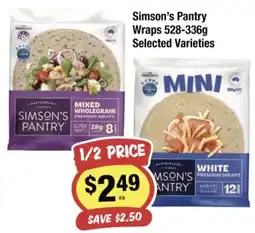 CORNETTS Simson's Pantry Wraps Selected Varieties offer