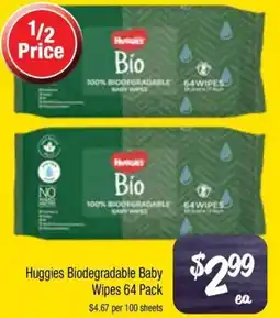 Farmer Jack's Huggies biodegradable baby wipes offer