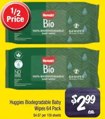 Farmer Jack's Huggies biodegradable baby wipes offer