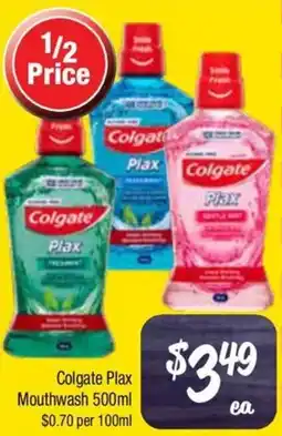Farmer Jack's Colgate Plax Mouthwash offer