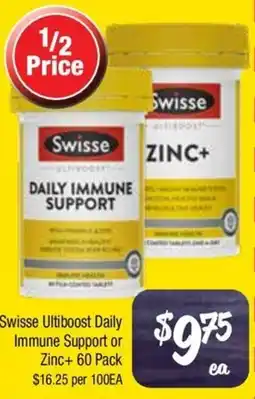 Farmer Jack's Swisse Ultiboost Daily Immune Support or Zinc+ offer
