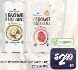 Farmer Jack's Ceres organics brown rice cakes offer