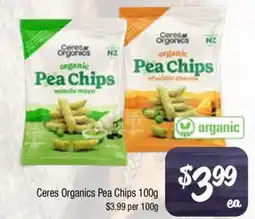 Farmer Jack's Ceres organics pea chips offer