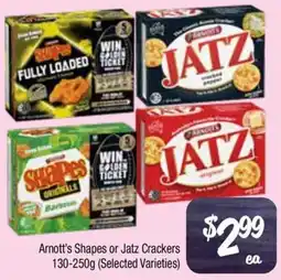 Farmer Jack's Arnott's shapes or jatz crackers offer