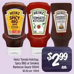 Farmer Jack's Heinz tomato ketchup, spicy bbq or smokey barbecue sauce offer