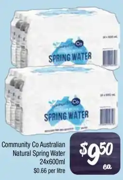 Farmer Jack's Community co australian natural spring water offer