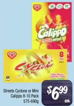 Farmer Jack's Streets cyclone or mini calippo offer