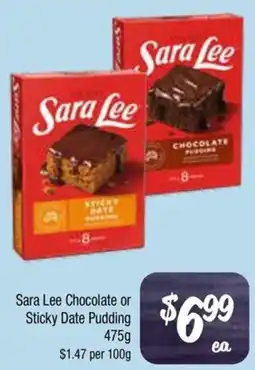Farmer Jack's Sara lee chocolate or sticky date pudding offer