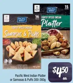Farmer Jack's Pacific West Indian Platter or Samosas & Puffs offer