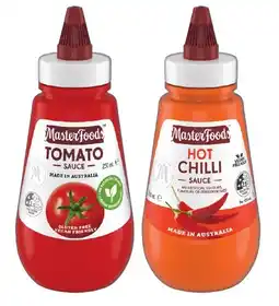 IGA MasterFoods Tomato, Hot Chilli or Barbecue Squeezy Sauce 250mL offer