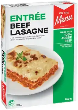 IGA On The Menu Frozen Meal 260g Selected Varieties offer