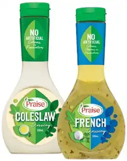 IGA Praise Dressing 330mL Selected Varieties offer