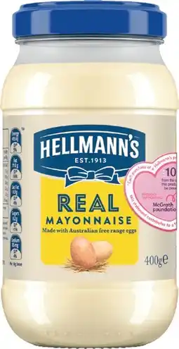 IGA Hellmann’s Mayonnaise 400g Selected Varieties offer