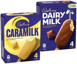 IGA Cadbury Ice Cream Sticks 4 Pack or Minis 6 Pack Selected Varieties offer