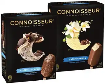 IGA Connoisseur Gourmet Ice Cream 4 Pack Selected Varieties offer