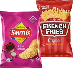 IGA Smith’s Crinkle Cut Chips or French Fries 150‑175g Selected Varieties offer