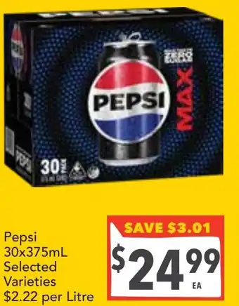 Supa Valu Pepsi Selected Varieties offer