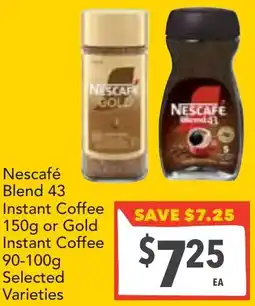 Supa Valu Nescafé Blend 43 Instant Coffee or Gold Instant Coffee Selected Varieties offer