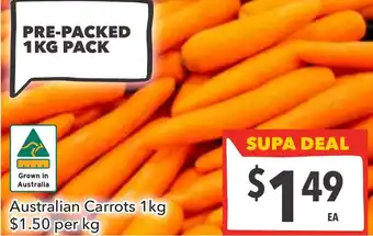 Supa Valu Australian carrots offer