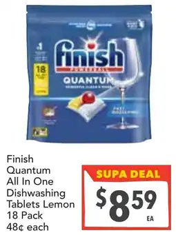 Supa Valu Finish Quantum All In One Dishwashing Tablets Lemon offer
