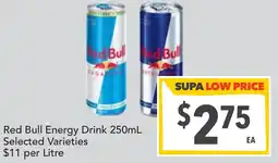 Supa Valu Red Bull Energy Drink Selected Varieties offer