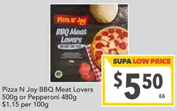 Supa Valu Pizza N Joy BBQ Meat Lovers or Pepperoni offer