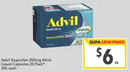 Supa Valu Advil Ibuprofen 200mg Minis Liquid Capsules offer