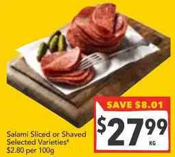 Supa Valu Salami Sliced or Shaved Selected Varieties offer