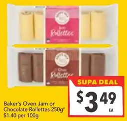 Supa Valu Baker's Oven Jam or Chocolate Rollettes offer