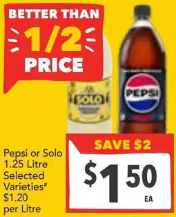 Supa Valu Pepsi or Solo Selected Varieties offer