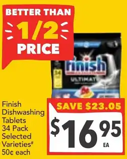 Supa Valu Finish Dishwashing TabletsSelected Varieties offer