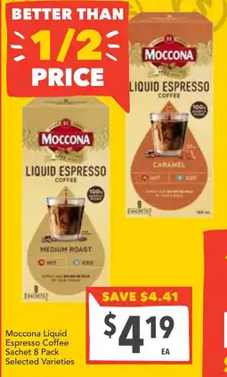 Supa Valu Moccona Liquid Espresso Coffee Sachet Selected Varieties offer