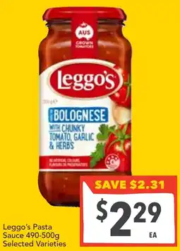 Supa Valu Leggo's Pasta Sauce Selected Varieties offer