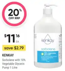 Healthy Life Kenkay Sorbolene with 10% Vegetable Glycerin Pump offer