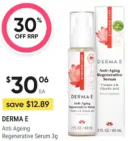 Healthy Life DERMA E Anti-Aging Regenerative Serum offer