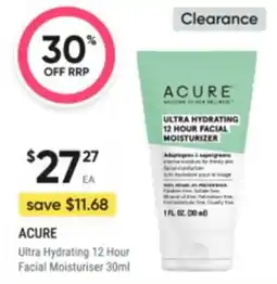 Healthy Life Acure Ultra Hydrating 12 Hour Facial Moisturiser offer