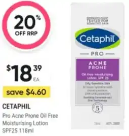 Healthy Life Cetaphil Pro Acne Prone Oil Free Moisturising Lotion SPF25 offer