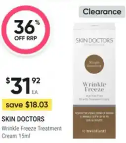 Healthy Life SKIN DOCTORS Wrinkle Freeze Treatment Cream offer