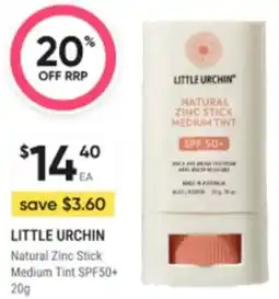 Healthy Life Little urchin Natural Zinc Stick Medium Tint SPF50+ offer