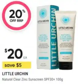 Healthy Life Little urchin Natural Clear Zinc Sunscreen SPF30+ offer