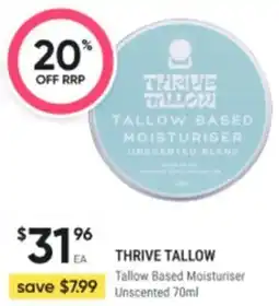 Healthy Life Thrive tallow Tallow Based Moisturiser Unscented offer