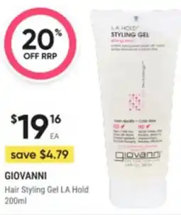 Healthy Life Giovanni Hair Styling Gel LA Hold offer