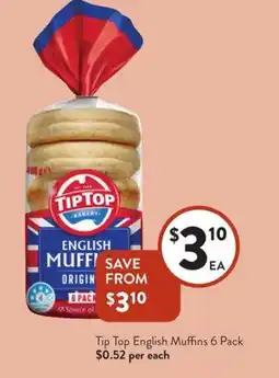 Foodworks Tip top english muffins offer