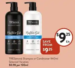 Foodworks Tresemmé shampoo or conditioner offer