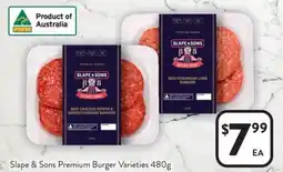 Foodworks Slape & sons premium burger varieties offer